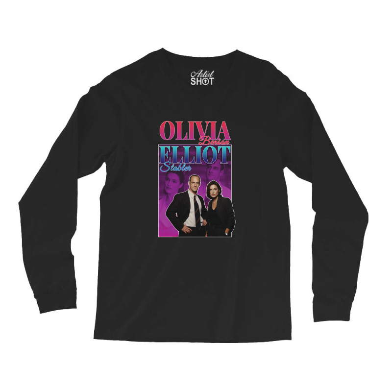 Olivia Benson & Elliot Stabler 90s Inspired Vintage Homage Condensed Long Sleeve Shirts | Artistshot