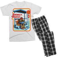 Satan Is Waitin' Men's T-shirt Pajama Set | Artistshot