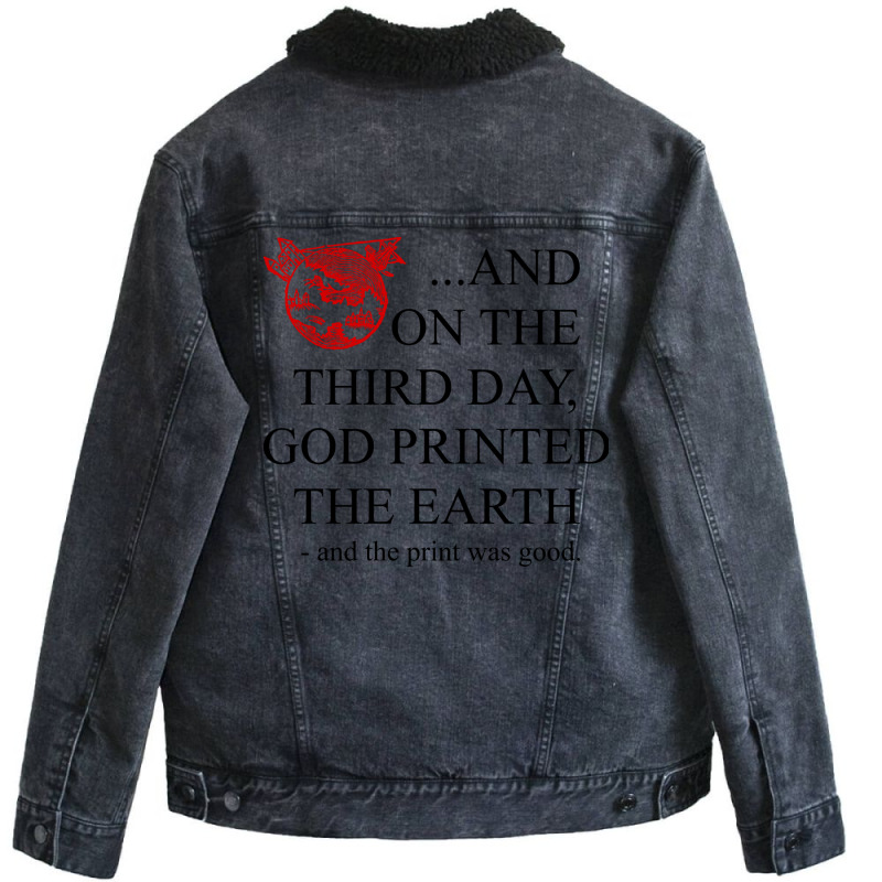 God 3d Printed The Earth Cool Unisex Sherpa-lined Denim Jacket | Artistshot