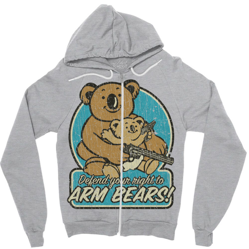 Defend Your Right To Arm Bears 1998 Humor Zipper Hoodie by oskenhebaap | Artistshot