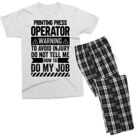 Printing Press Operator Warning Girl Men's T-shirt Pajama Set | Artistshot