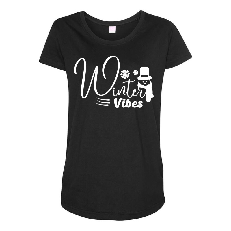 Winter Vibes Quote Gift Maternity Scoop Neck T-shirt by kadlagbarjaf | Artistshot