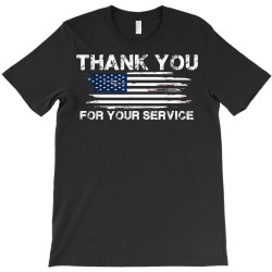 Thank You For Your Service American Flag Veterans Day T Shirt T-shirt Designed By Casoncastaneda