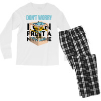 Dont Worry I Can Print A New One Funny 3d Printing Travel Men's Long Sleeve Pajama Set | Artistshot