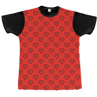 Love Heart In Red Color Pattern Red Graphic T-shirt | Artistshot