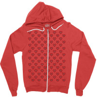 Love Heart In Red Color Pattern Red Zipper Hoodie | Artistshot