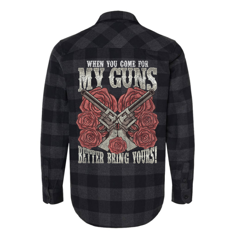 2nd Amendment When You Come For My Guns Better Bring Yours Hippie Flannel Shirt | Artistshot