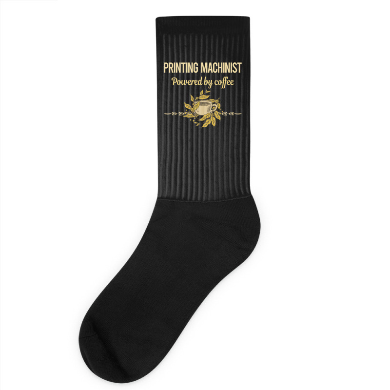 Powered By Coffee Printing Machinist Boy Socks | Artistshot