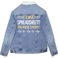 3 People Spreadsheet Spreadsheets Girl Unisex Sherpa-lined Denim Jacket | Artistshot