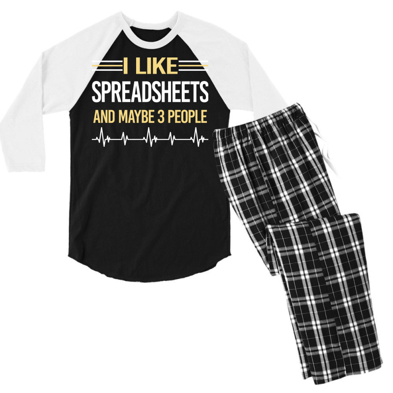 3 People Spreadsheet Spreadsheets Girl Men's 3/4 Sleeve Pajama Set | Artistshot