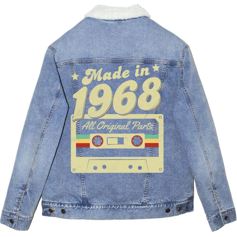 Made In 1968 Funny Unisex Sherpa-Lined Denim Jacket by mossovtrujiol | Artistshot