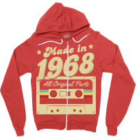 Made In 1968 Funny Zipper Hoodie | Artistshot