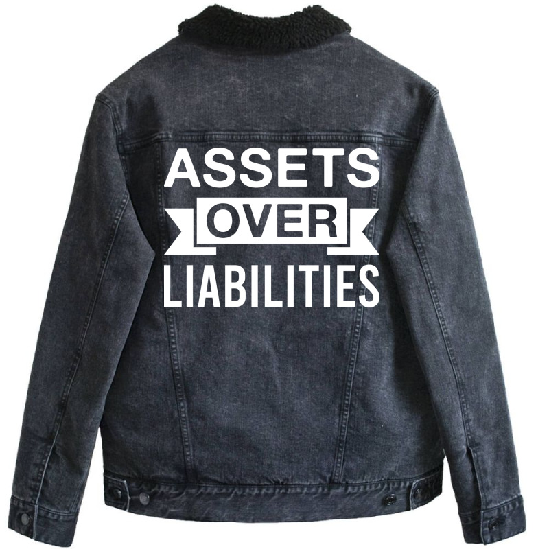 Assets Over Liabilities Finance Entrepreneur Accountant Unisex Sherpa-lined Denim Jacket | Artistshot