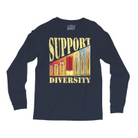 Support Diversity Gun Bullets Veteran Soldier Vintage Girl Long Sleeve Shirts | Artistshot