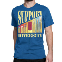 Support Diversity Gun Bullets Veteran Soldier Vintage Girl Classic T-shirt | Artistshot