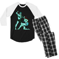 Lost Worlds Turquoise Men's 3/4 Sleeve Pajama Set | Artistshot