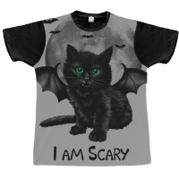 Scary Cat Graphic T-shirt | Artistshot