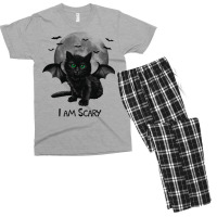 Scary Cat Men's T-shirt Pajama Set | Artistshot