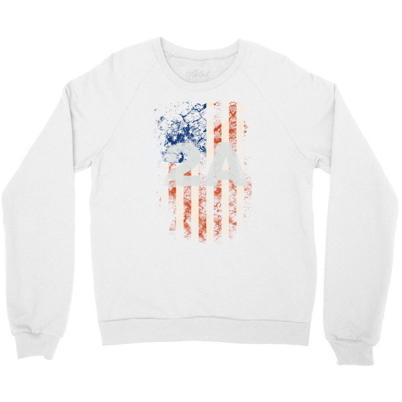 2a Second Amendment American Flag Grunge Gift Crewneck Sweatshirt | Artistshot