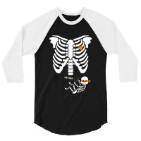 Pregnant Skeleton Baby Costume Halloween Maternity Ninja Ladies 3/4 Sleeve Shirt | Artistshot