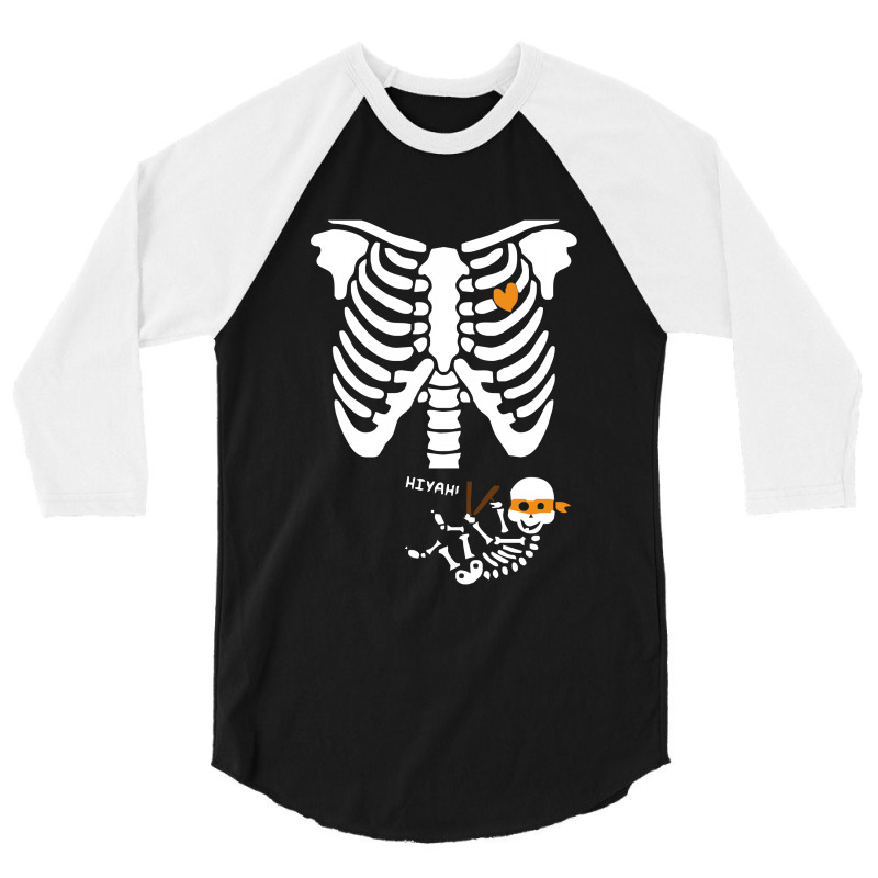 Pregnant Skeleton Baby Costume Halloween Maternity Ninja Ladies 3/4 Sleeve Shirt | Artistshot