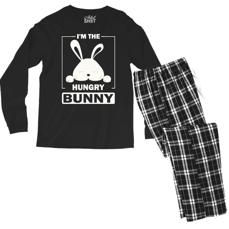 Im The Hungry Bunny T  Shirt I'm The Hungry Bunny Funny Matching Famil Men's Long Sleeve Pajama Set | Artistshot