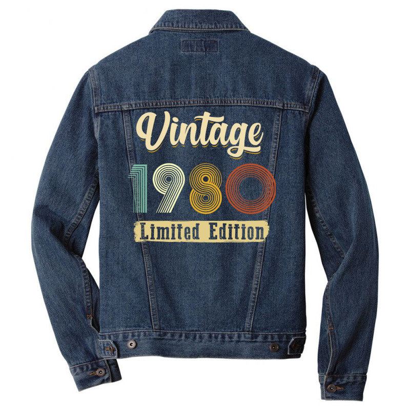 Vintage 1980 Edition Gift Men Denim Jacket | Artistshot