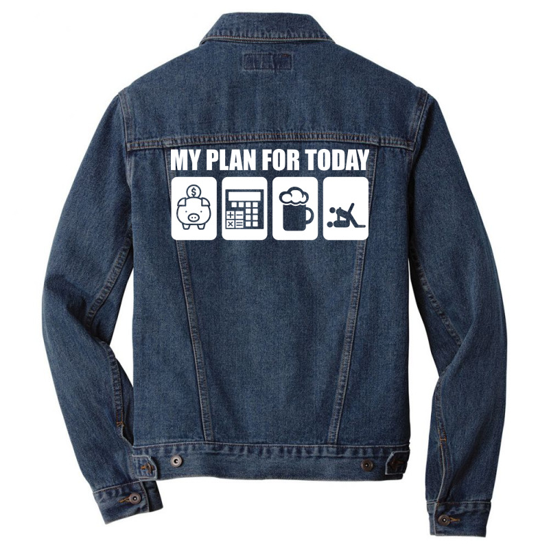 My Plan For Today Accounting Tax Season Numbers Humor Men Denim Jacket | Artistshot