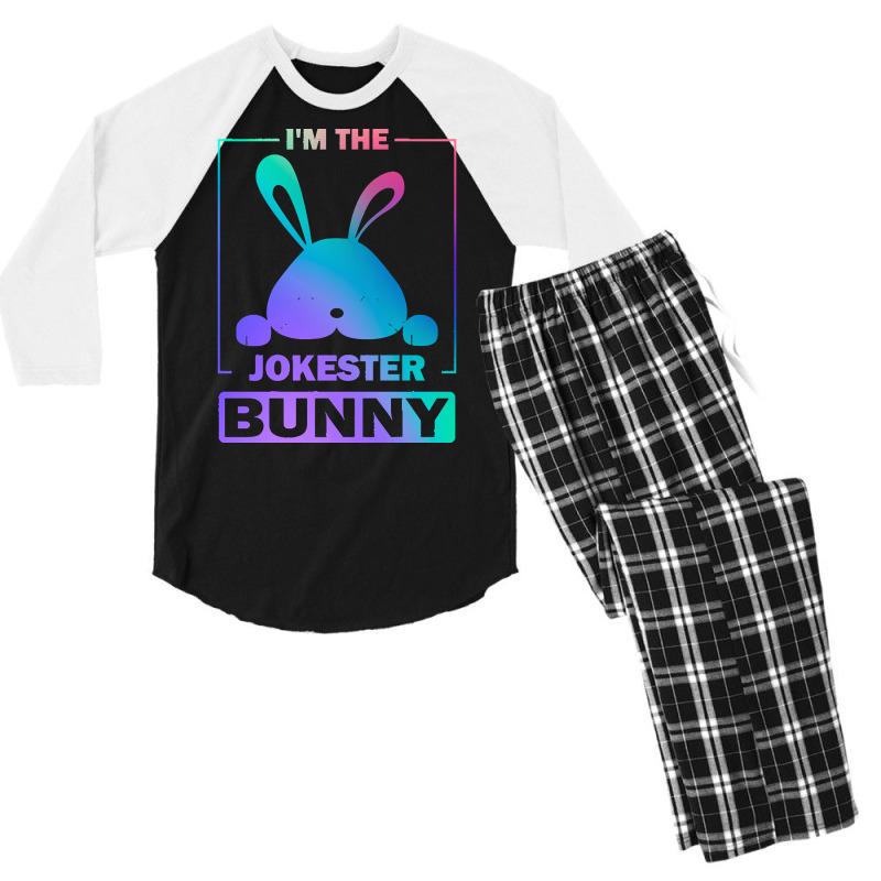 Im The Jokester Bunny T  Shirt Funny Colorful Bunny, I'm The Jokester Men's 3/4 Sleeve Pajama Set | Artistshot