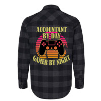 Accountant By Day Gamer By Night 70s Flannel Shirt | Artistshot