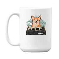 Funny Synthesizer Fan Korgi Corgi Dog Lover 15 Oz Coffee Mug | Artistshot