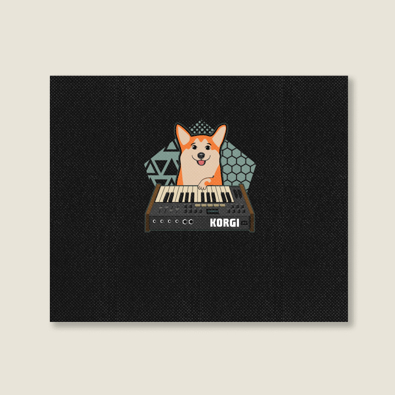 Funny Synthesizer Fan Korgi Corgi Dog Lover Landscape Canvas Print | Artistshot