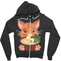 Japanese T  Shirt Anime Cute Cat Japanese Ramen Noodles Kawaii Gift De Zipper Hoodie | Artistshot