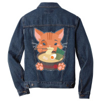 Japanese T  Shirt Anime Cute Cat Japanese Ramen Noodles Kawaii Gift De Men Denim Jacket | Artistshot