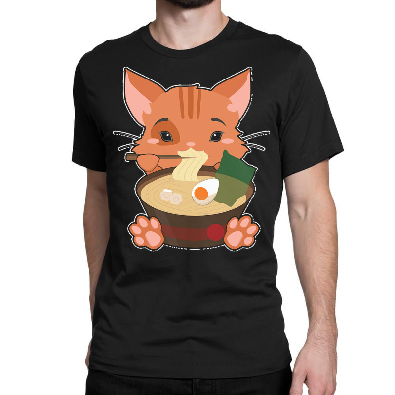 Japanese T  Shirt Anime Cute Cat Japanese Ramen Noodles Kawaii Gift De Classic T-shirt | Artistshot