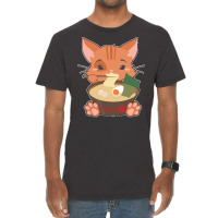 Japanese T  Shirt Anime Cute Cat Japanese Ramen Noodles Kawaii Gift De Vintage T-shirt | Artistshot