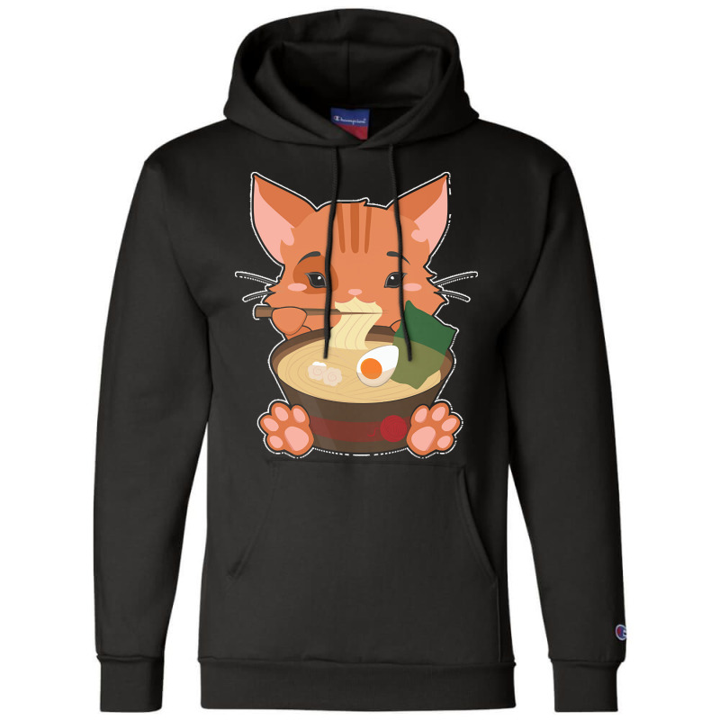 Japanese T  Shirt Anime Cute Cat Japanese Ramen Noodles Kawaii Gift De Champion Hoodie | Artistshot