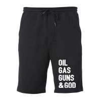 Oil Gas Guns God Green Fleece Short | Artistshot