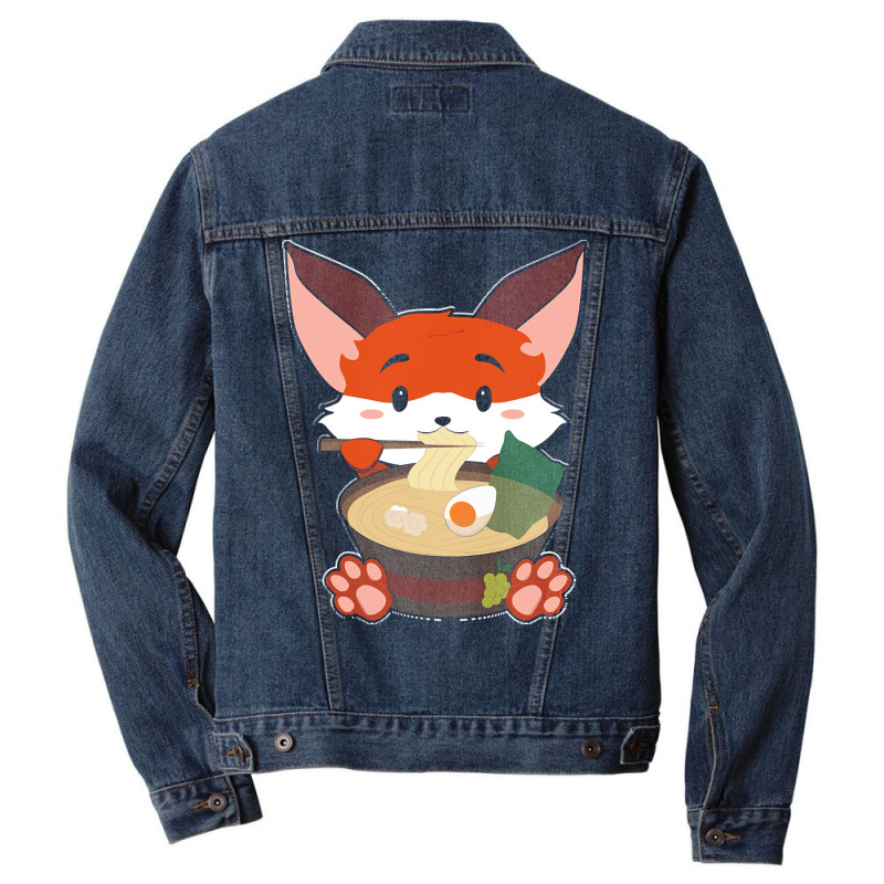 Japanese T  Shirt Anime Cute Fox Japanese Ramen Noodles Kawaii Gift Pr Men Denim Jacket by blockmarta105 | Artistshot