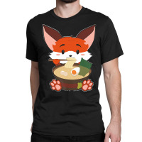 Japanese T  Shirt Anime Cute Fox Japanese Ramen Noodles Kawaii Gift Pr Classic T-shirt | Artistshot