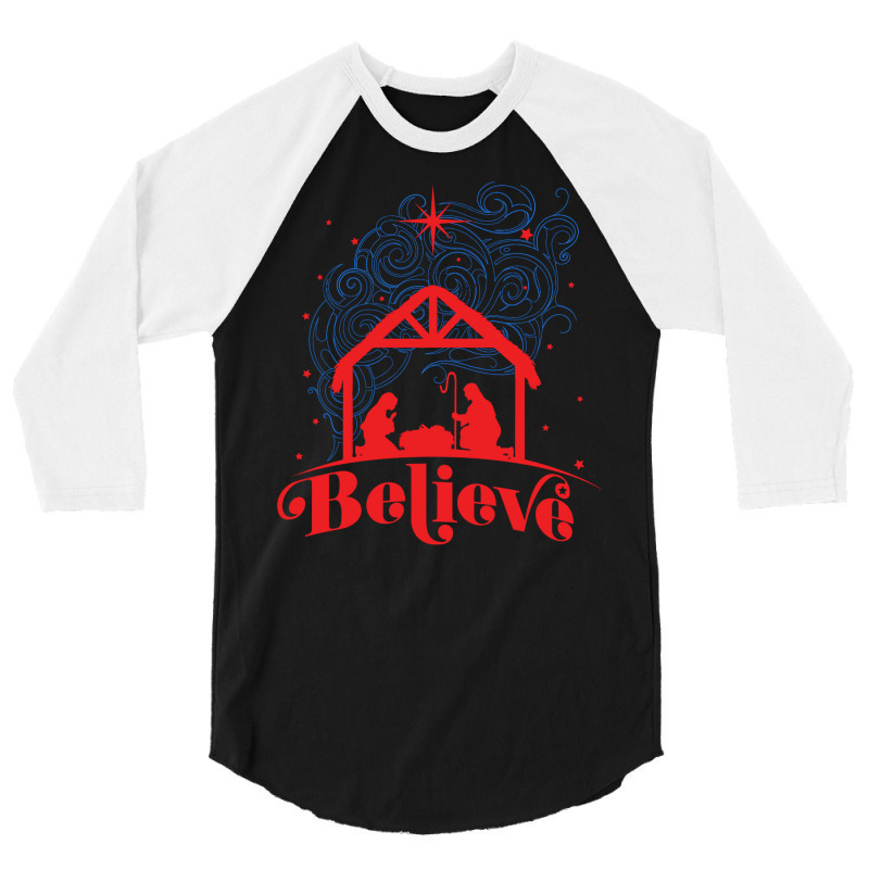 Believe In Christmas 3/4 Sleeve Shirt by dodeyeidenc | Artistshot