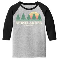 Trending Rhinelander Wi Vintage Throwback Retro 70s Youth 3/4 Sleeve | Artistshot