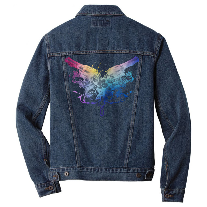 Two Revolvers And Roses Watercolor Men Denim Jacket | Artistshot