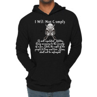 Second Amendment I Will Not Comply With Eagle 2a Blue Lightweight Hoodie | Artistshot