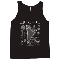 Harp Vintage Patent Harpist Drawing Print .png Tank Top | Artistshot