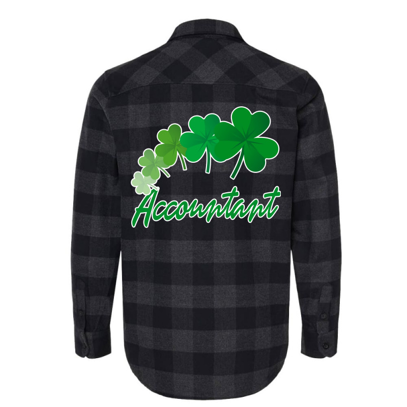 Irish Shamrocks Accountant St Patricks Day Gift Funny Flannel Shirt | Artistshot