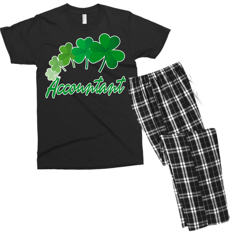 Irish Shamrocks Accountant St Patricks Day Gift Funny Men's T-shirt Pajama Set | Artistshot