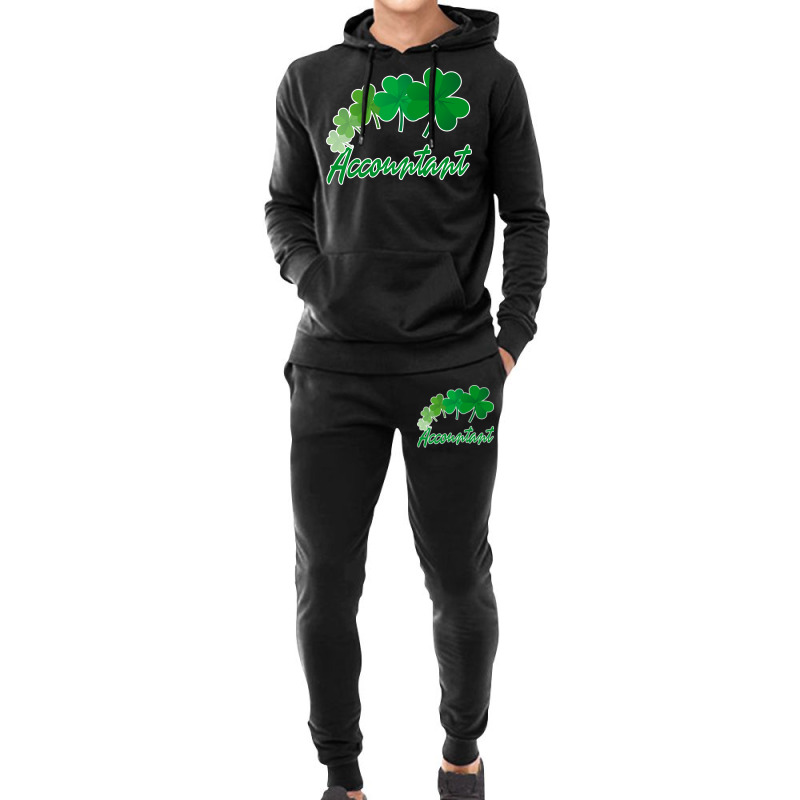 Irish Shamrocks Accountant St Patricks Day Gift Funny Hoodie & Jogger Set | Artistshot