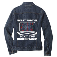 Hockey Coach Hockey Player What Part Of Dont You Understand Ladies Denim Jacket | Artistshot