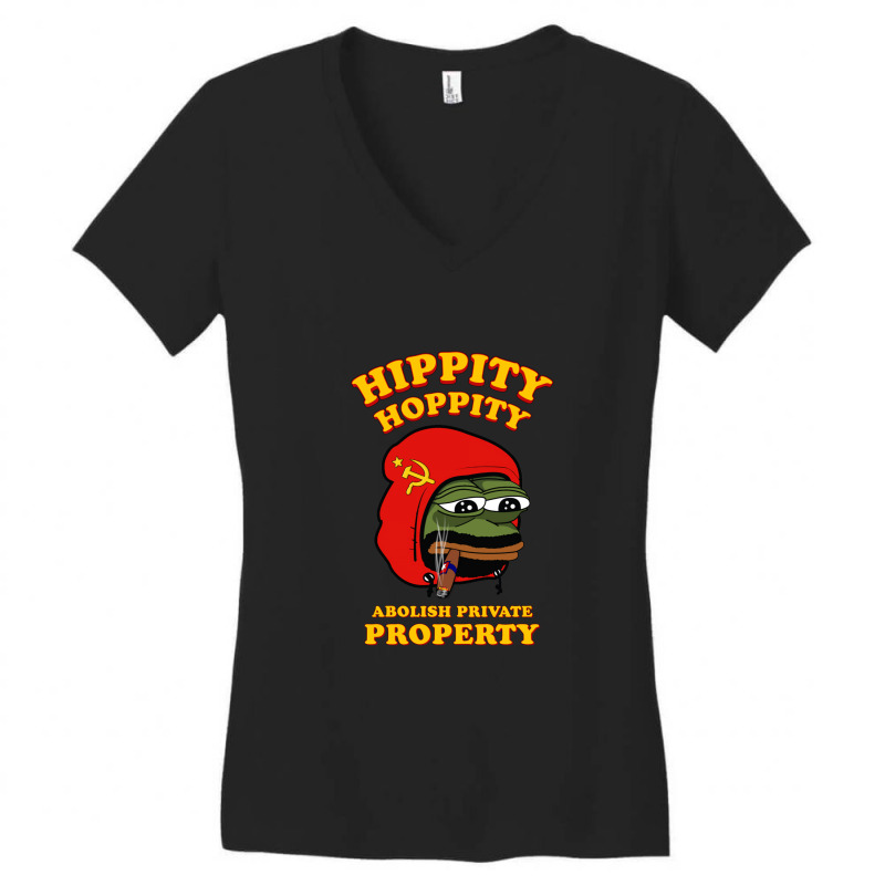 Frog Hippity Hoppity Abolish Private Property Women's V-Neck T-Shirt by JamesBratcher | Artistshot